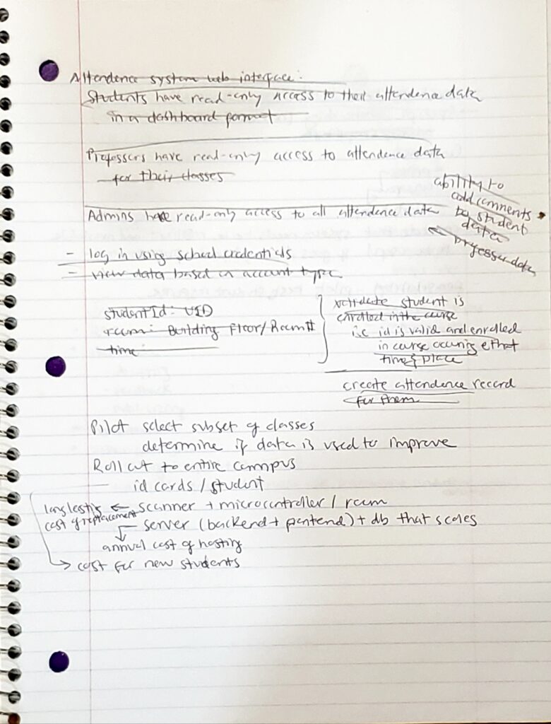 Page 3 of quick notes for the Project Description section of the Engineering Proposal