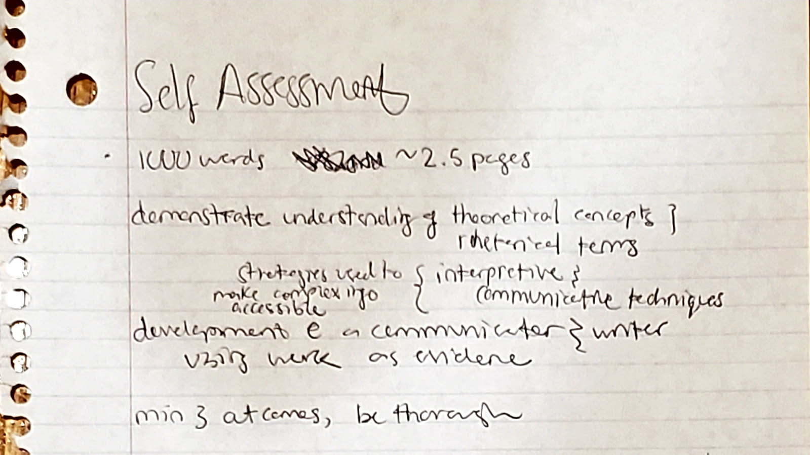 Assignment description "skeletalization" for this essay, the Self-Assessment.