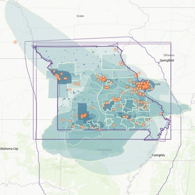 Map of stewardship group locations and their turf through the state.