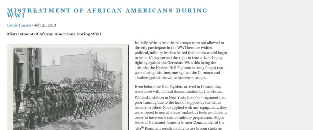 African-Americans and World War I by Nicholas Vidal