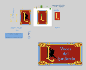 A mess of elements and logos in various states of experimentation and completion lie scattered across this screenshot of an Inkscape workspace.