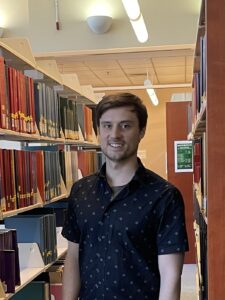 Daniel Stimpfle among the library stacks