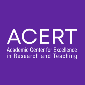 A purple square block that reads: "ACERT Academic Center for Excellence in Research and Teaching"