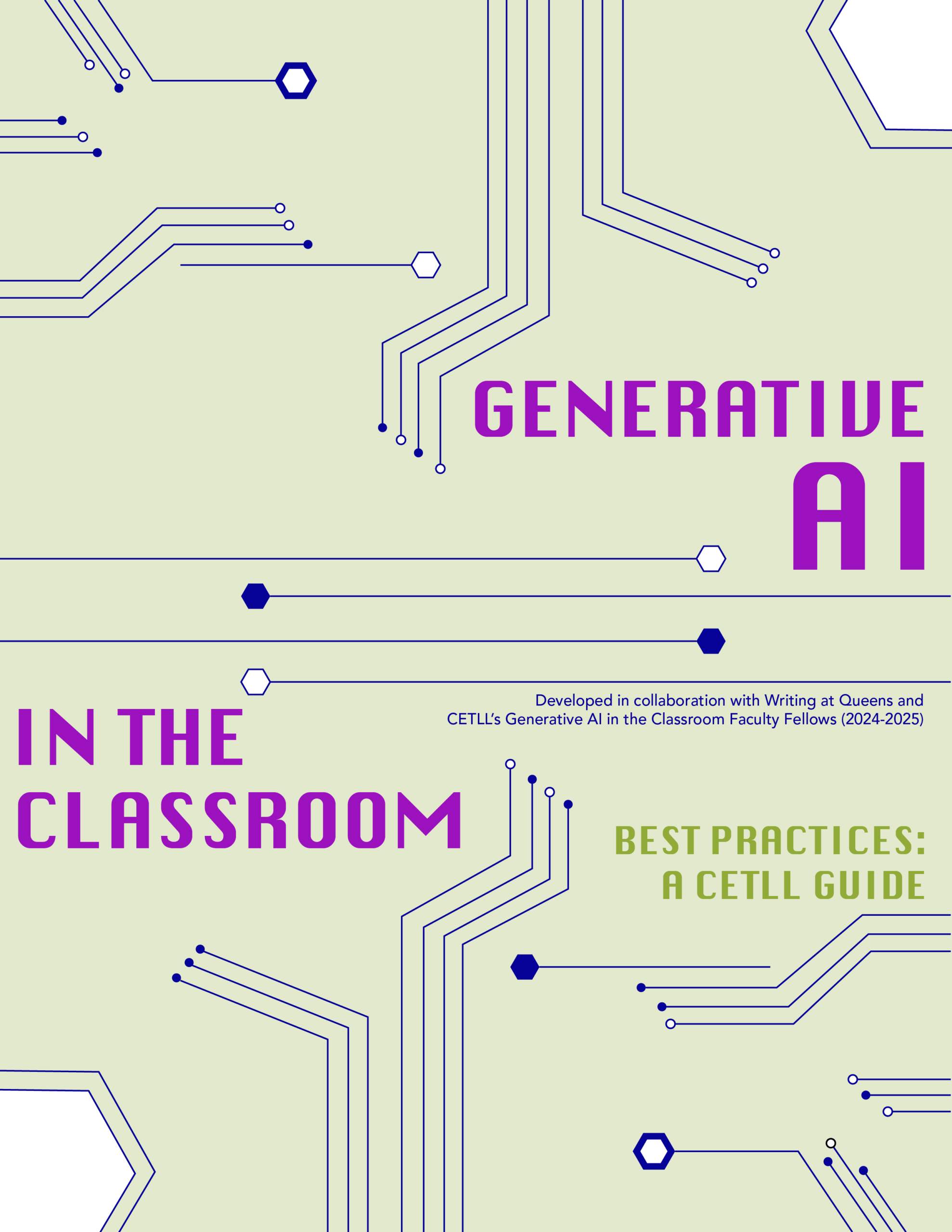Booklet cover for Generative AI in the Classroom: Best Practices, a CETLL Guide.