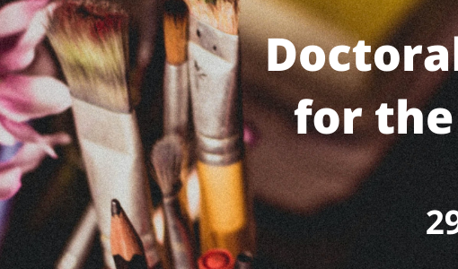 Image of flowers and pencils with text: "Doctoral Curriculum for the Public Good: 29 September 2021"
