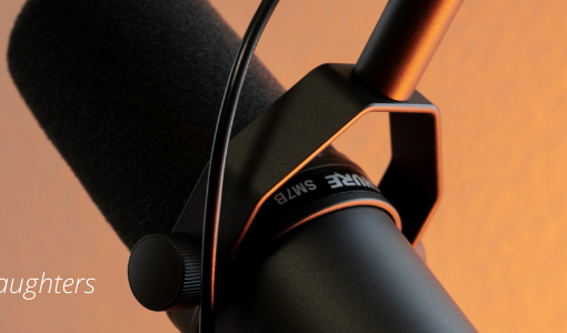 Image of microphone with text: "Getting Started with Scholarly Podcasting"