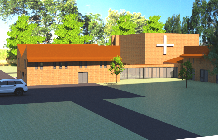Final rendering of 3D model of Bethel Seminary.