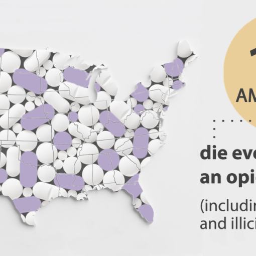 Image states "130 Americans die every day from an opioid overdose"