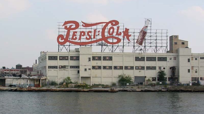 Pepsi Cola sign as seen from FDR Drive