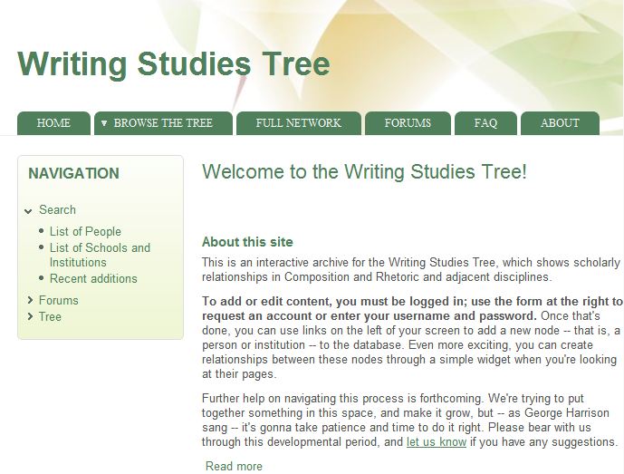 Script Writing Tree The Writing Studies Tree – Digital Initiatives at the Grad Center
