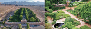 Pictures of two English and Persian Walled Gardens