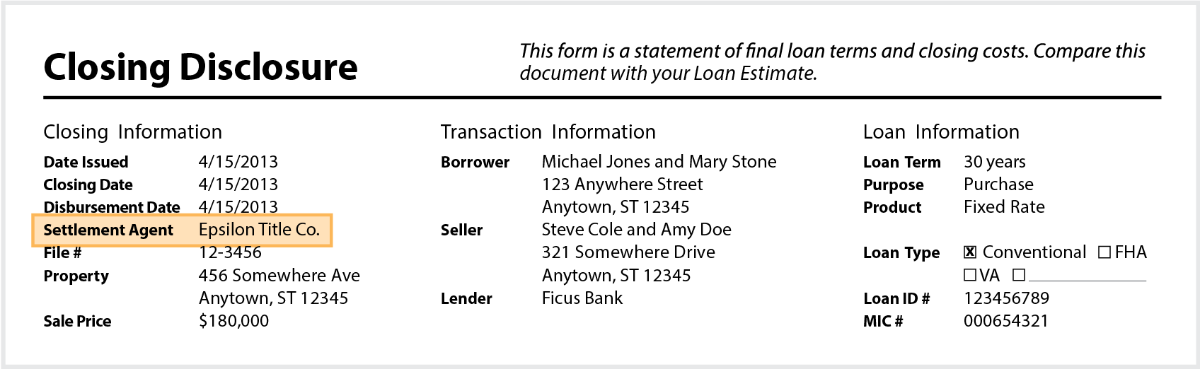 once you are selected as the settlement agent consumer financial closing disclosure form blank
