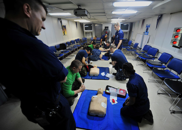 CPR Instructor teaching a CPR class