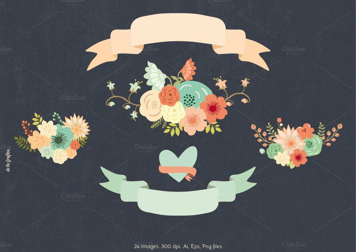 Chalkboard Wreaths Collection Illustrations on Creative Market