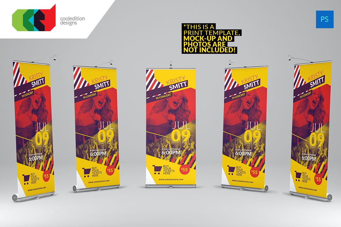 Concert RollUp Banner 1 Flyer Templates on Creative Market