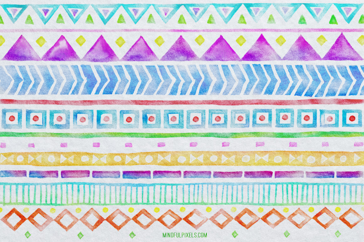 themes colour photoshop Market 53 on Creative ~ Aztec Watercolour Brushes Brushes