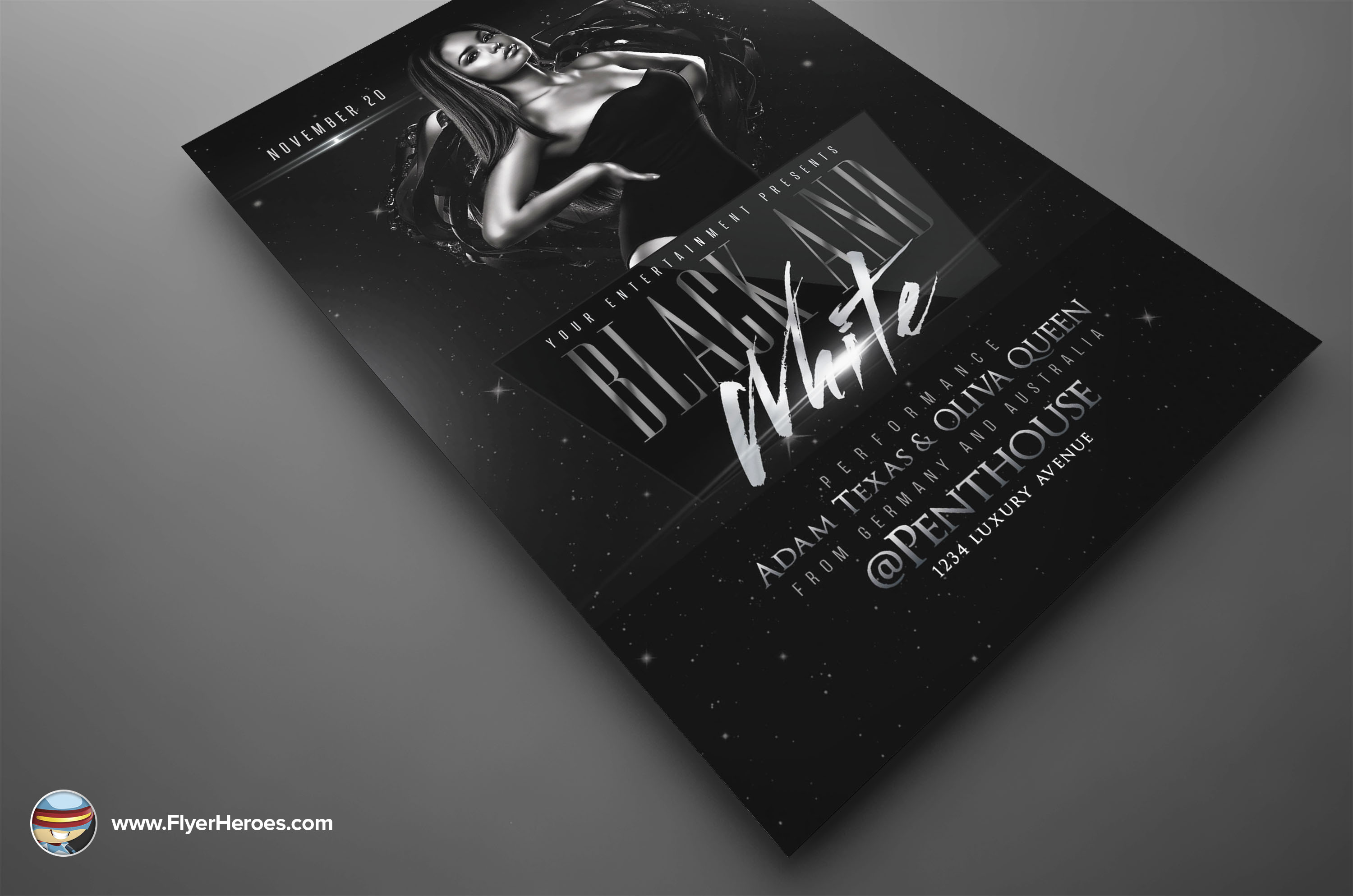 Black and White Flyer Template Flyer Templates on Creative Market
