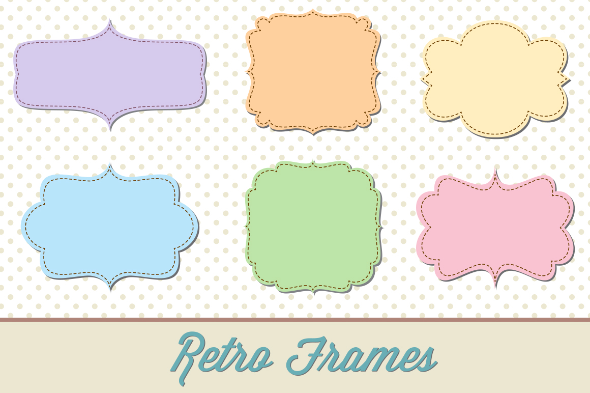Download Retro Label Frames Shapes Set No. 29 ~ Shapes on Creative ...