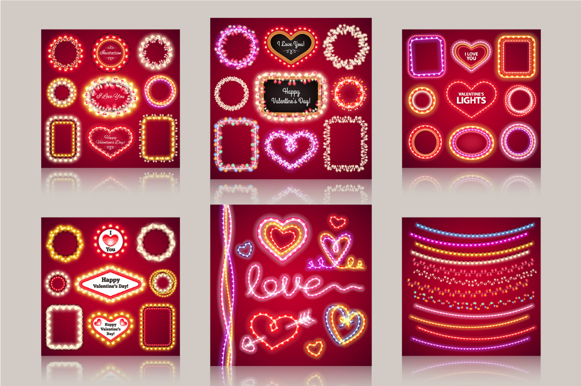 Valentine's Lights Decorations Set - Illustrations - 2