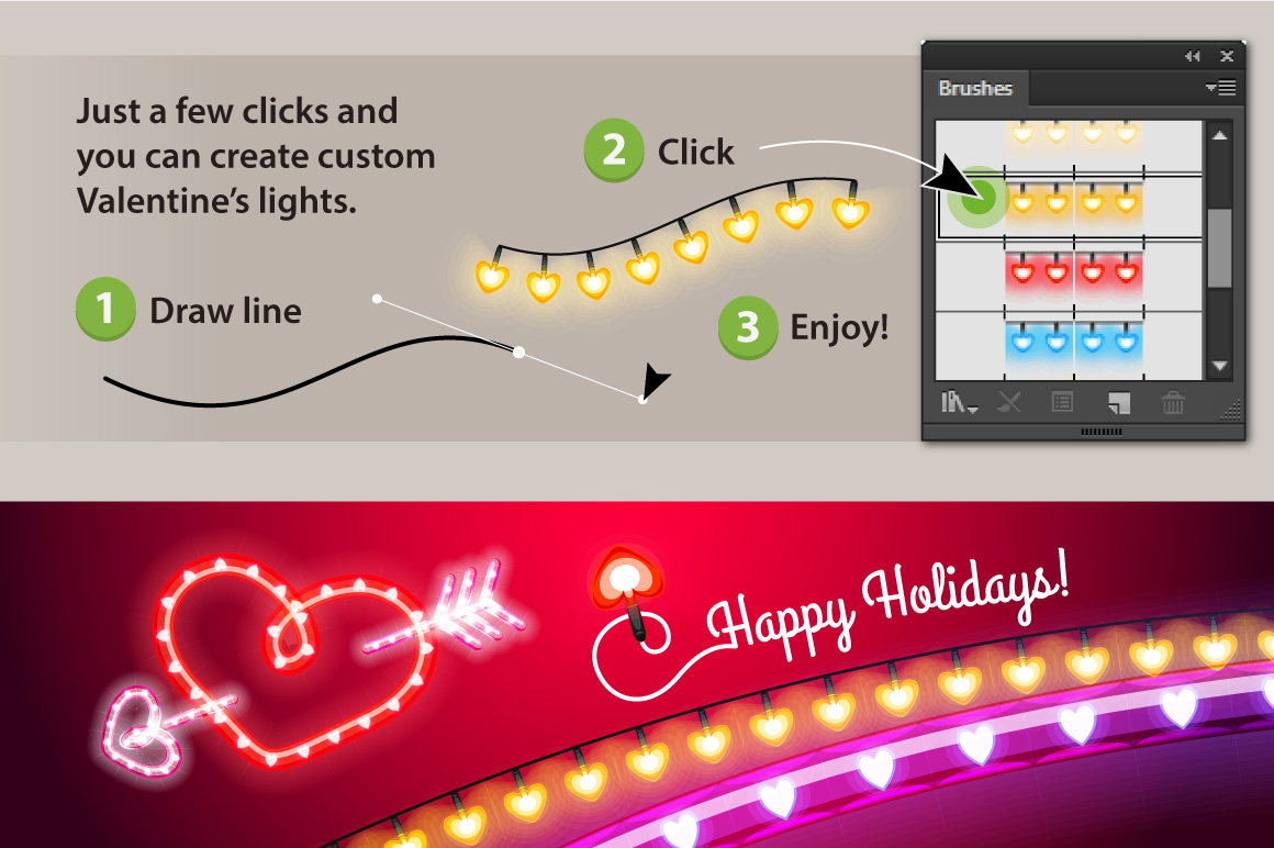 Valentine's Lights Decorations Set - Illustrations - 5