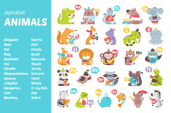 Alphabet "Animals" ~ Illustrations on Creative Market