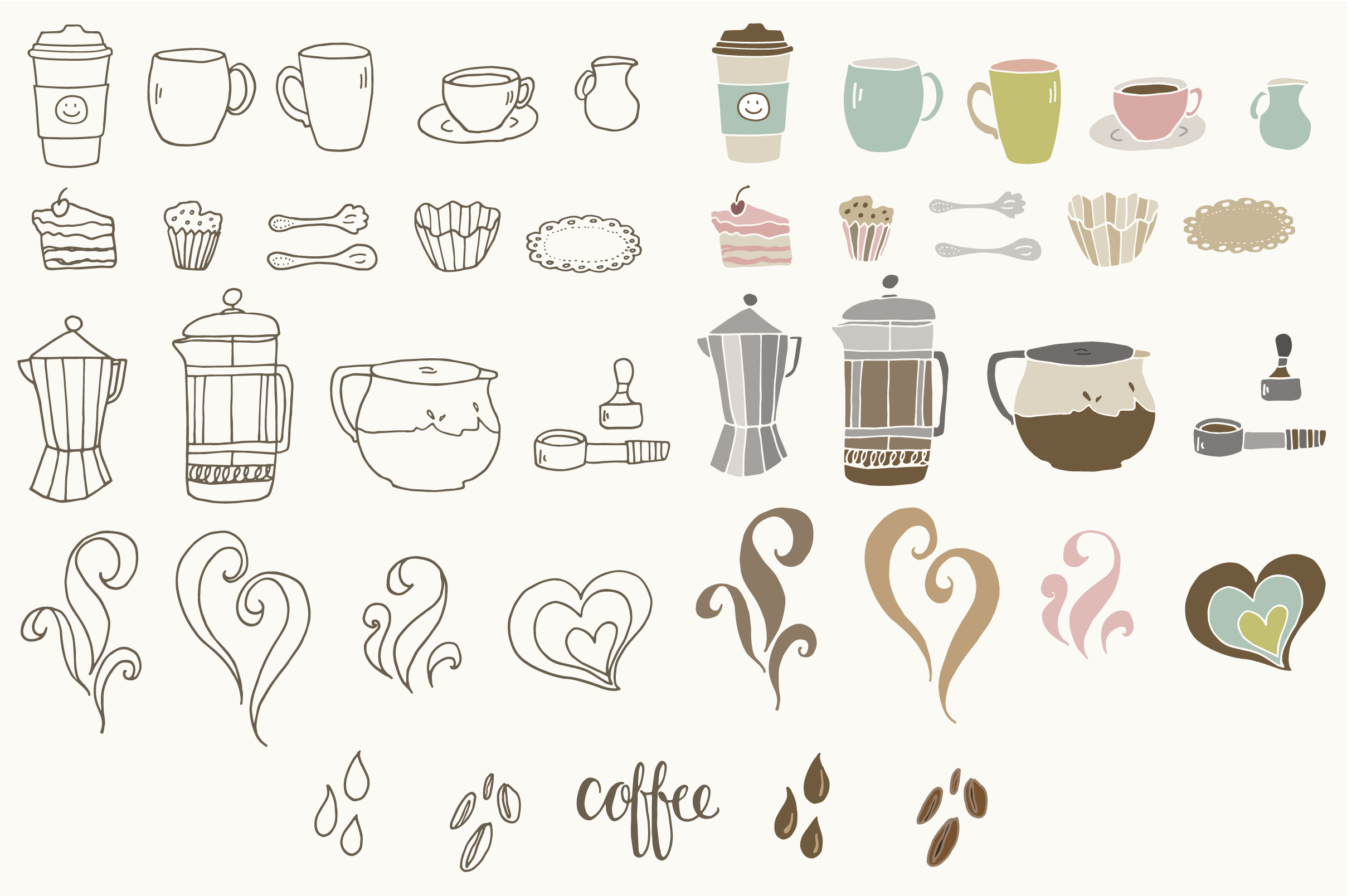 Download Cute Coffee Clip Art ~ Graphics on Creative Market