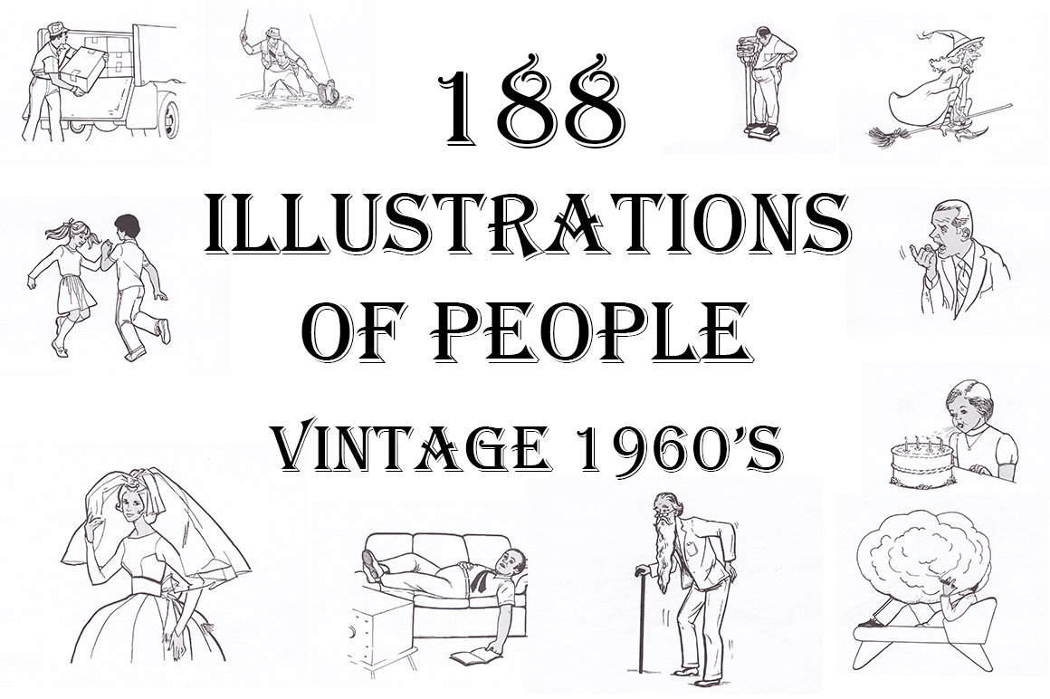 Vintage 1960s Illustrations - People ~ Illustrations on Creative Market