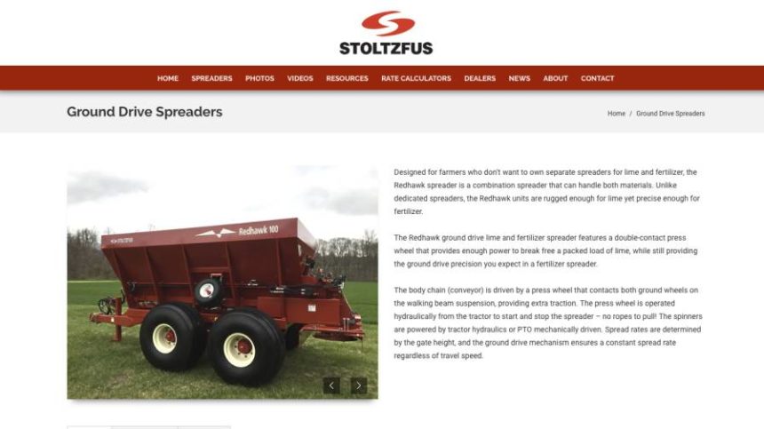Stoltz Manufacturing Revamps Website for Agricultural Spreaders