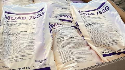 MOAB is packaged in 33- and 36-pound bags per pallet.