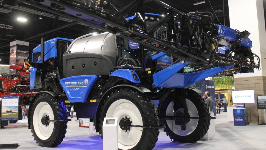 New Holland’s IntelliSense Sprayer Automation uses a single cab-mounted, factory-fit SenseApply Camera unit to continuously scan up to 50 feet out in front of the sprayer.