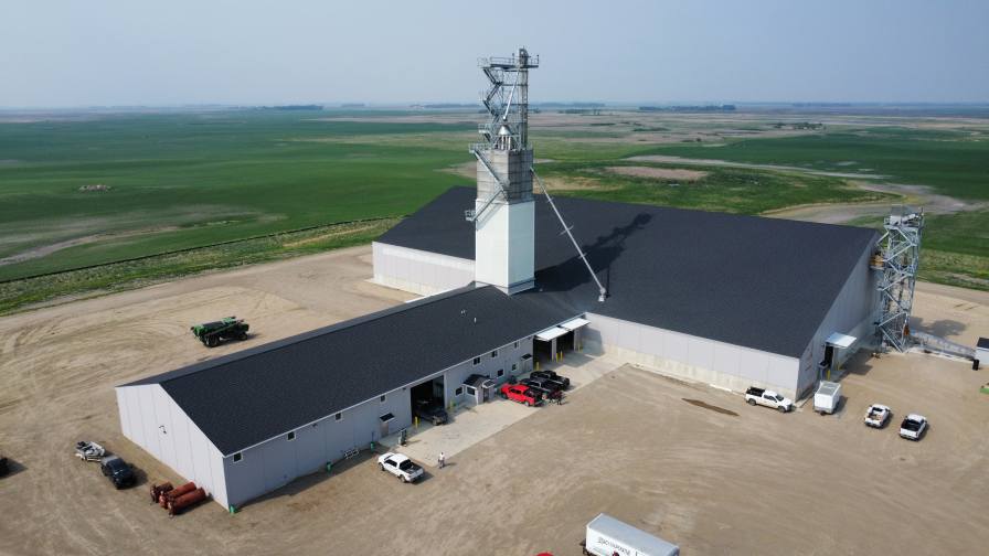 New fertilizer blending facility at Legacy Cooperative in Egeland, ND, features 300-ton GSI blend tower and advanced logistics system.