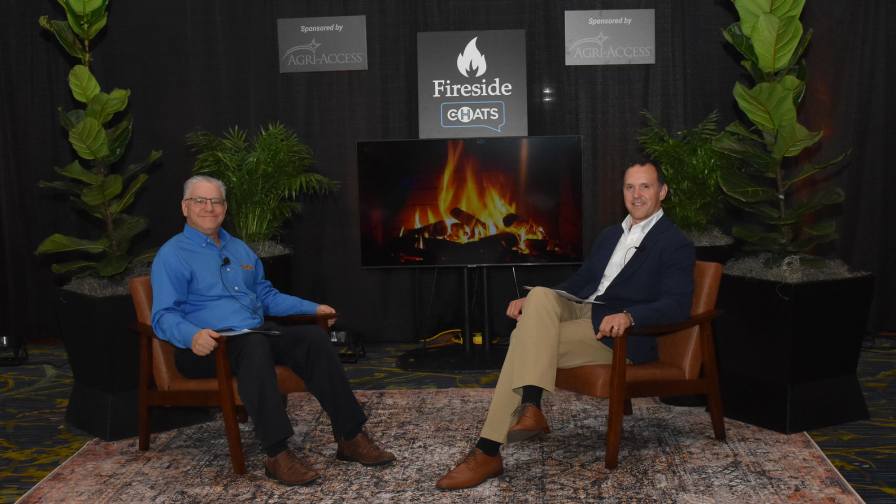 Paul Bonnett (right), Senior Director of Digital Agronomy & Data Science at Nutrien Ag Solutions, joined CropLife Editor Eric Sfiligoj for Fireside Chat at this year’s Tech Hub LIVE in Des Moines, IA.