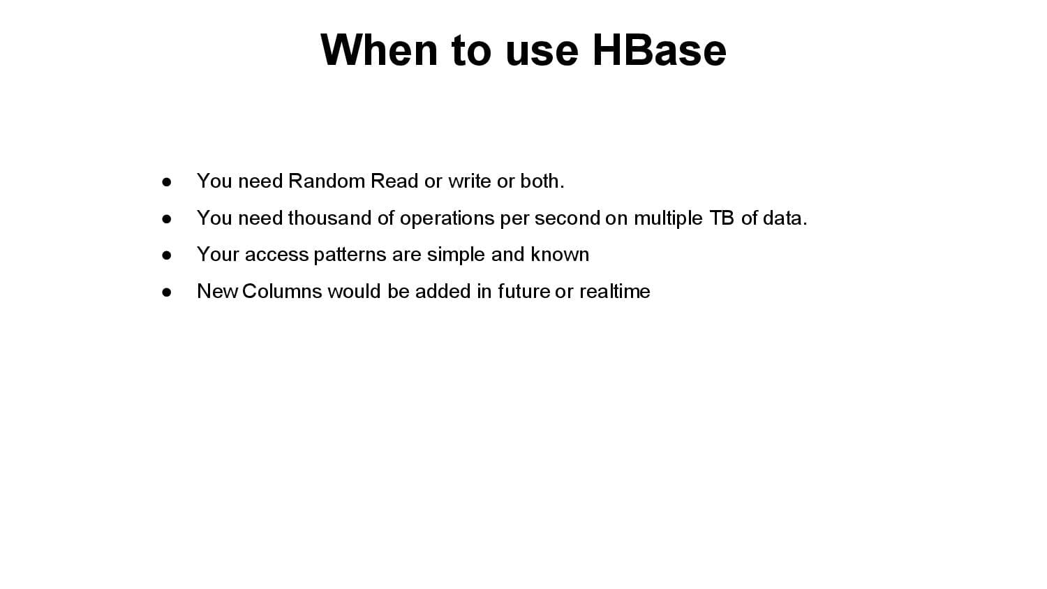 Hadoop Component HBase, Online Hadoop Course