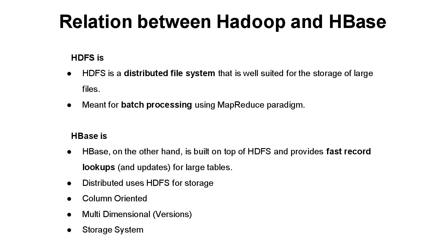 Hadoop Component HBase, Online Hadoop Course