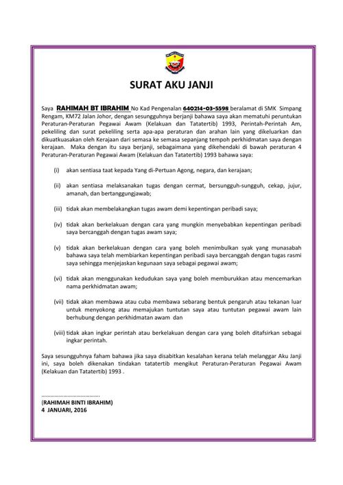 FlipSnack - SURAT AKU JANJI 2016 by rahimahs58796