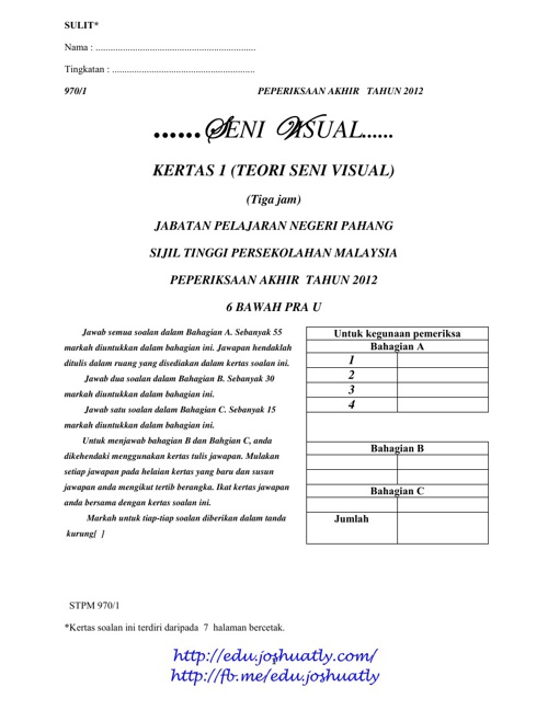 Soalan Geografi Penggal 1 - Kuora 5