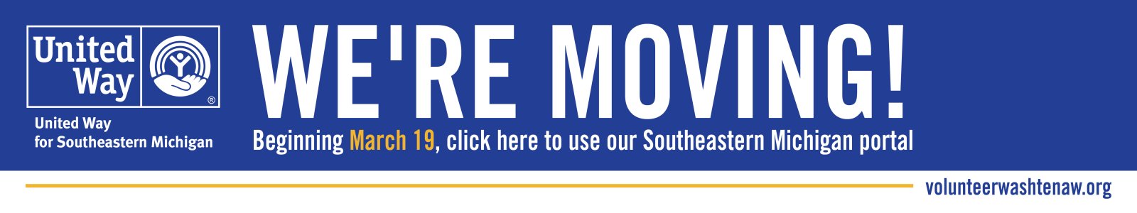 United Way of Washtenaw County Volunteer Center Desktop Site Banner