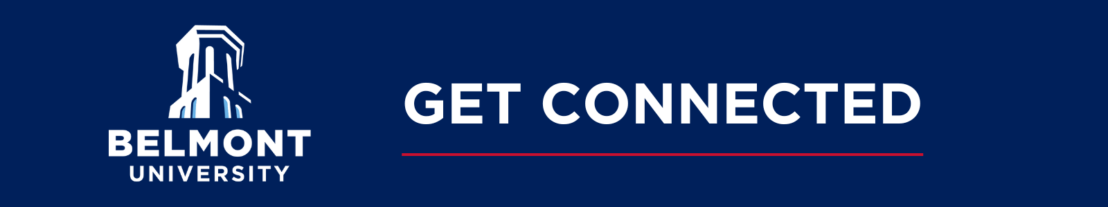 Belmont University logo with Get Connected text in bold