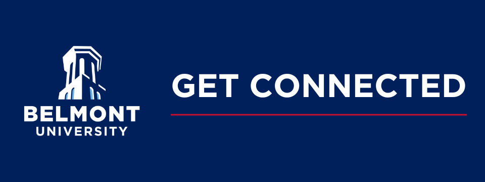 Belmont University logo with Get Connected text in bold