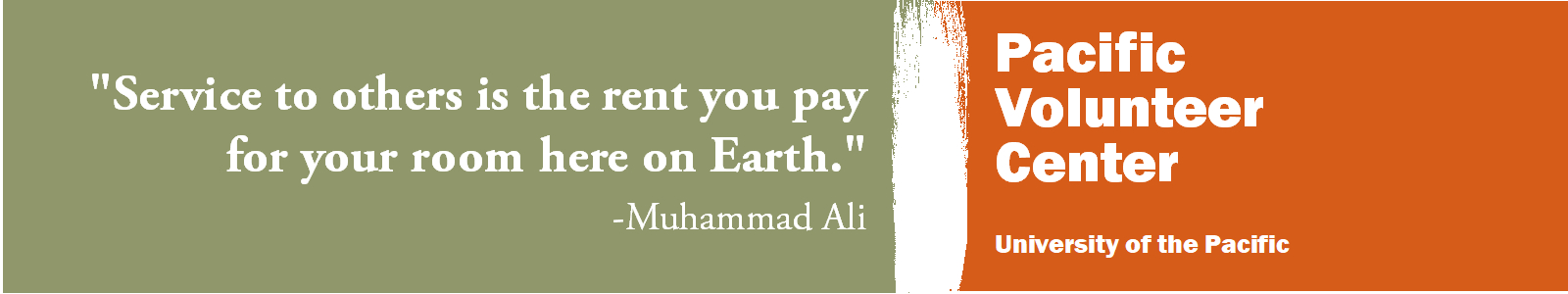 University of the Pacific Volunteer Center Desktop Site Banner