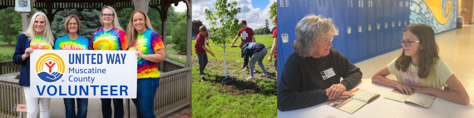 Images of volunteers wearing live united shirts