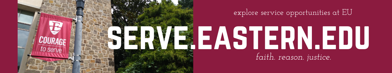 Eastern University - Service Learning Portal Desktop Site Banner