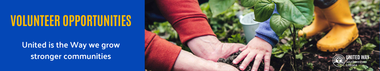 United Way of Southwestern Indiana Volunteer Opportunities Desktop Site Banner