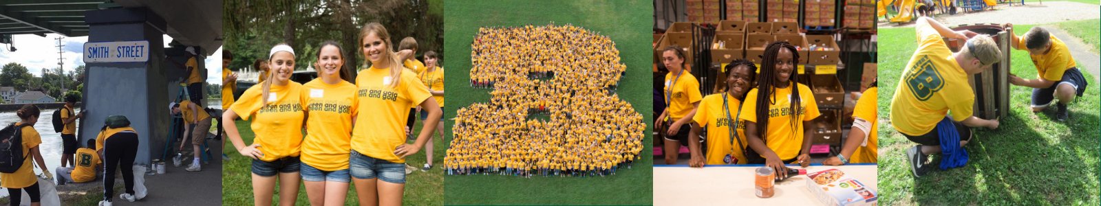 Group B Photo and students participating in Saturday of Service