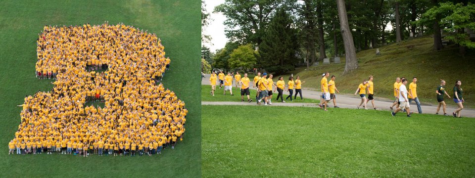 Group B Photo and students participating in Saturday of Service