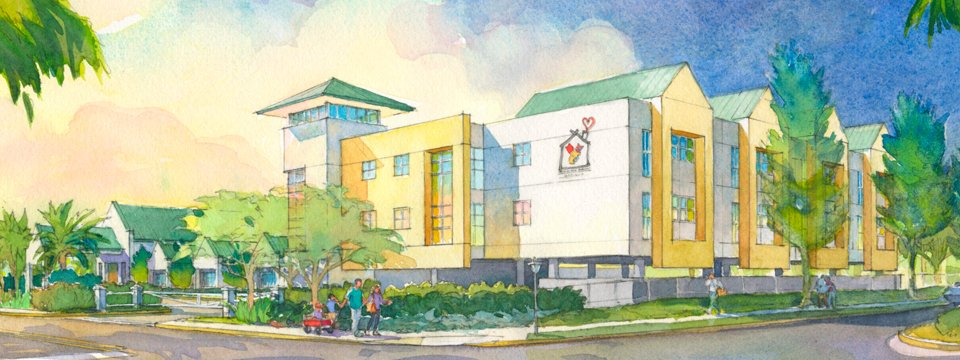 Ronald McDonald House Jacksonville watercolor rendering