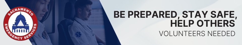 Sacramento County Emergency Service's Volunteer Registration Mobile Site Banner