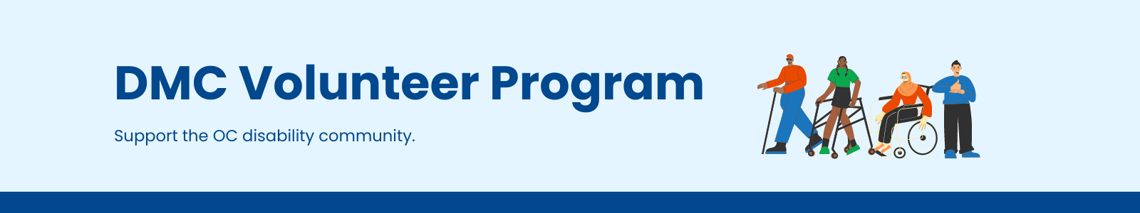 Become a Volunteer. Several group photos of DMC team members at the office and at community outreach events.