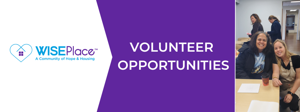 Get connected with our WISEPlace Volunteer opportunities