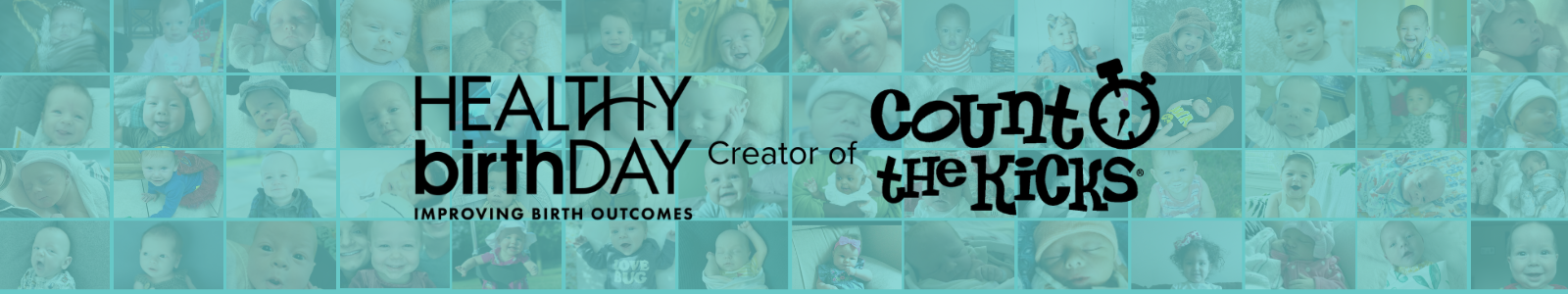 Banner with Healthy Birth Day logo and text saying 